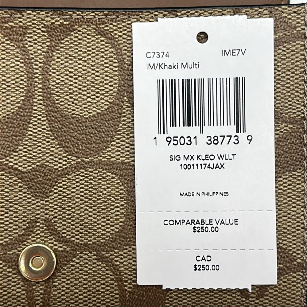 Coach Tan and Brown Canvas Wallet - Picture 8 of 12